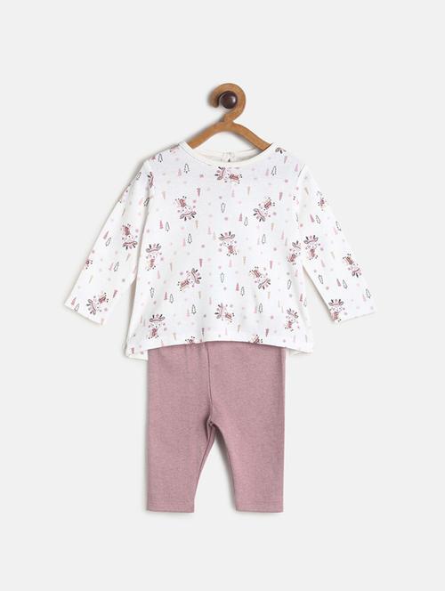 girl printed full length twin set - 21186477 - Very Small Image - 1