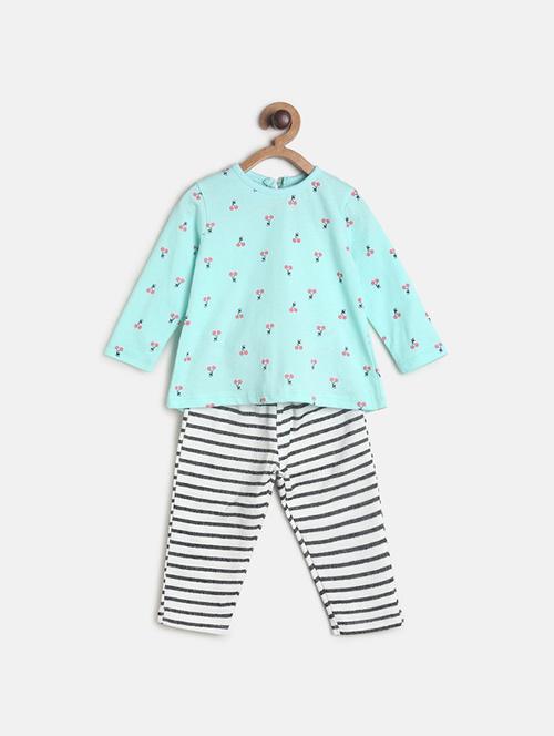 kids printed full length twin set - 21186489 - Very Small Image - 1