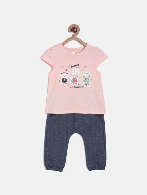 girl printed full length twin set - 21186558 - Very Small Image - 1
