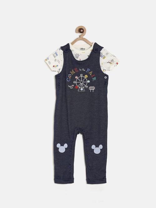 kids cotton dungarees twin set - 21186574 - Very Small Image - 1
