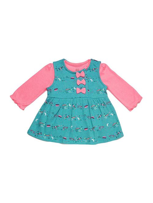 girls round neck printed frock - 21186716 - Very Small Image - 1