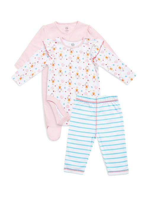 pack of 3 multi colored cotton blend twin set - 21186740 - Very Small Image - 1