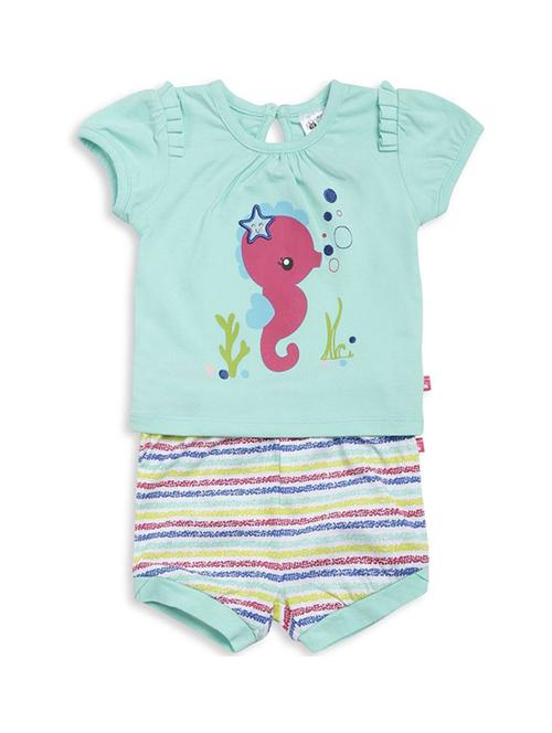 girls round neck printed shorts set - 21186802 - Very Small Image - 1