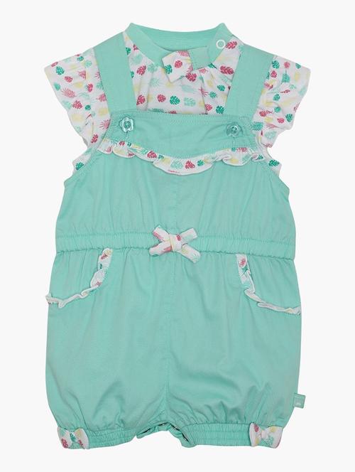 kids cotton dungaree twin set - 21186809 - Very Small Image - 1