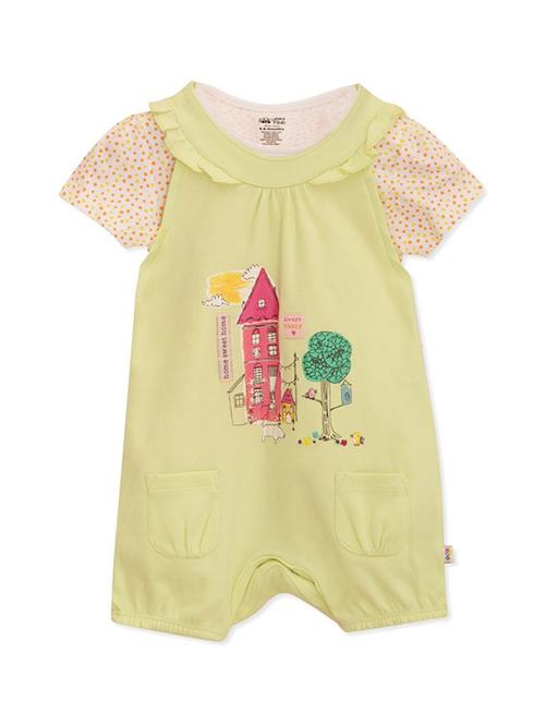 yellow printed dungarees with t-shirt - 21186821 - Very Small Image - 1