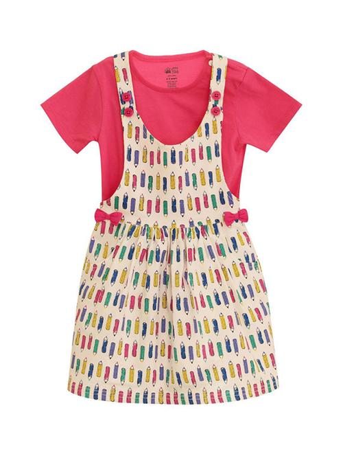 kids cotton dungaree twin set - 21186867 - Very Small Image - 1