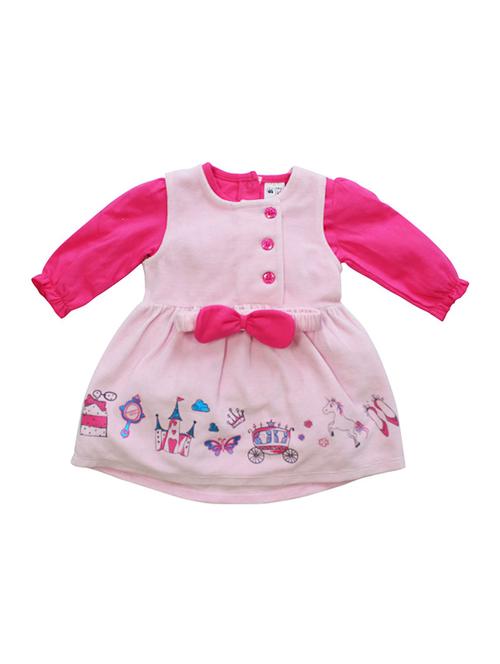 pink printed cotton blend dungaree set - 21186953 - Very Small Image - 1