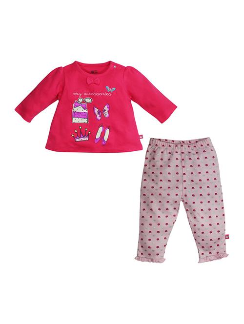 girls round neck printed full length set - 21186954 - Very Small Image - 1