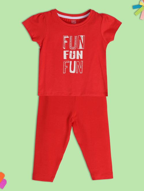 kids printed full length twin set - 21186999 - Very Small Image - 1