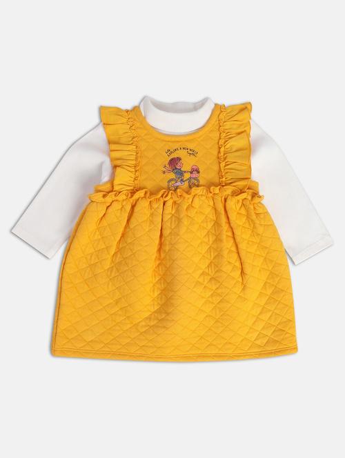 yellow cotton blend dungaree set - 21187012 - Very Small Image - 1