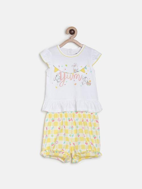 girls round neck printed shorts set - 21187042 - Very Small Image - 1