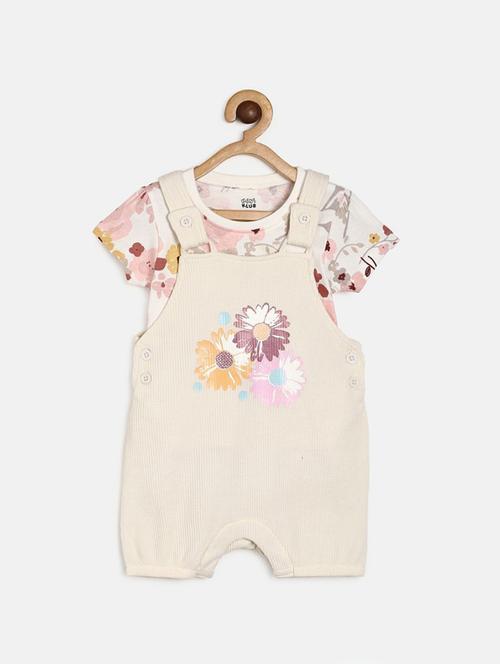 girls round neck printed dungaree - 21187092 - Very Small Image - 1
