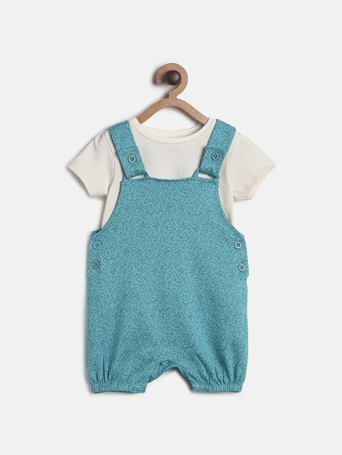kids cotton dungaree twin set - 21187096 - Very Small Image - 1