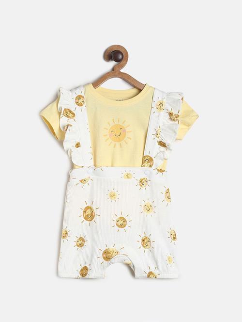 yellow cotton dungaree set - 21187100 - Very Small Image - 1