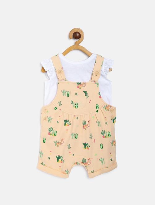 kids printed dungarees with t-shirt - 21187101 - Very Small Image - 1