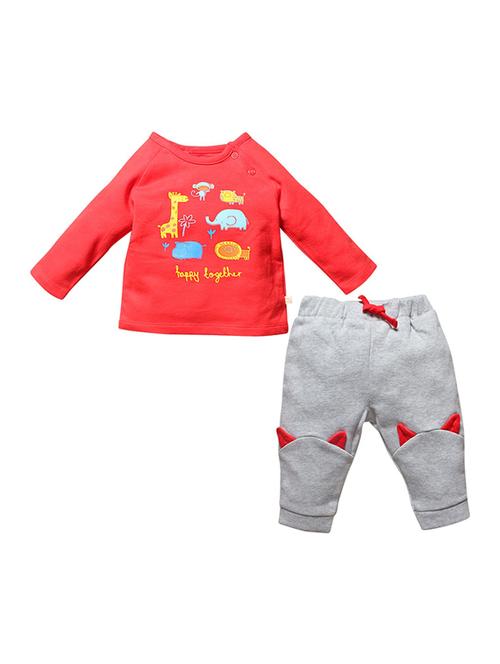 red cotton blend full length set - 21187115 - Very Small Image - 1