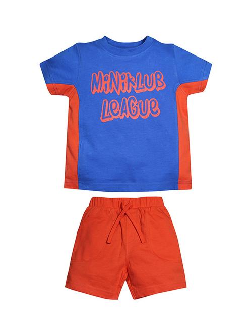 blue cotton blend shorts set - 21187130 - Very Small Image - 1