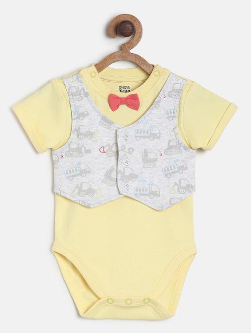 yellow cotton dungaree set - 21187199 - Very Small Image - 1