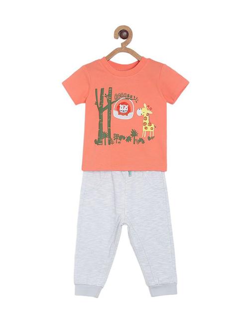 orange printed t-shirts & pajama twin set - 21187323 - Very Small Image - 1