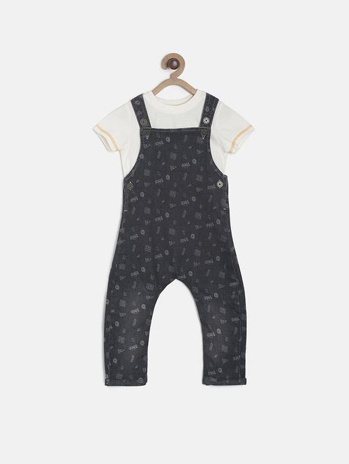 kids printed dungree with t-shirt - 21187364 - Very Small Image - 1