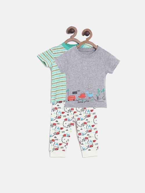 pack of 3 multi colored cotton blend full length sets - 21187435 - Very Small Image - 1