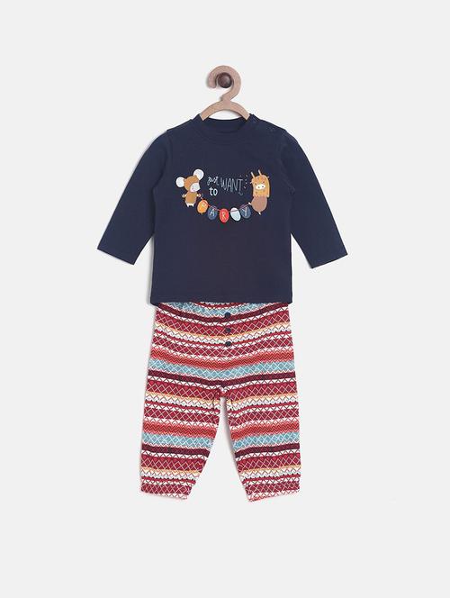 boys round neck printed full length set - 21187466 - Very Small Image - 1