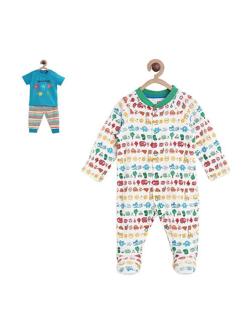 pack of 2 multi colored cotton blend full length set - 21187486 - Very Small Image - 1