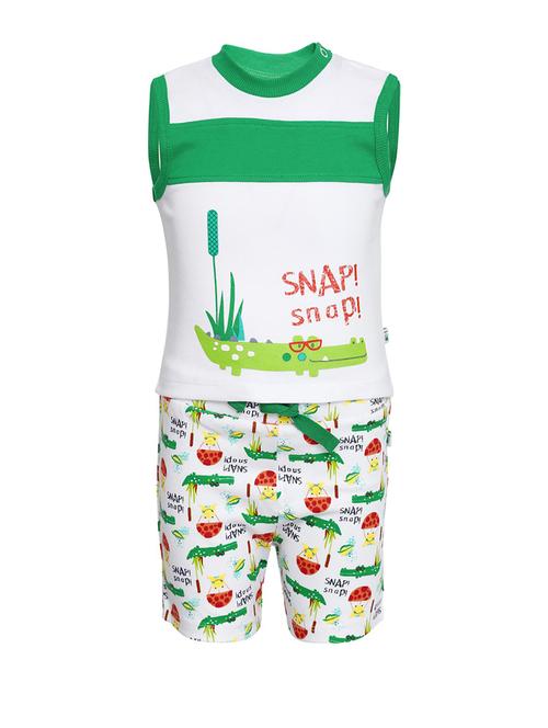 white cotton blend shorts set - 21187694 - Very Small Image - 1