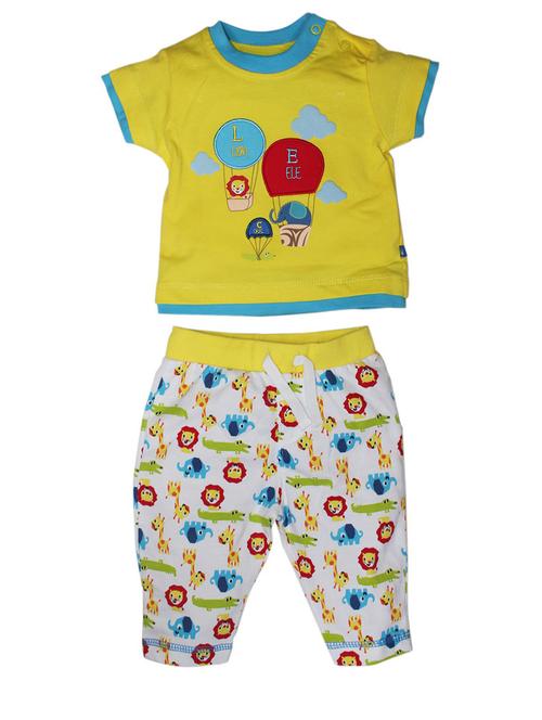 yellow cotton blend full length sets twin & dungree - 21187771 - Very Small Image - 1