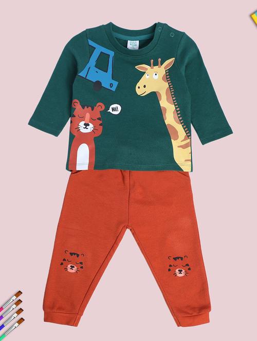 multi colored cotton blend full length sets twin & dungree - 21187828 - Very Small Image - 1