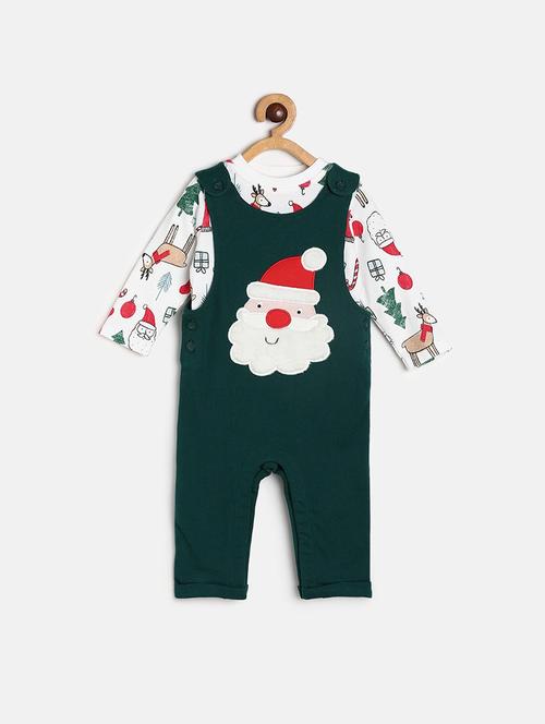 green cotton dungarees set - 21187872 - Very Small Image - 1