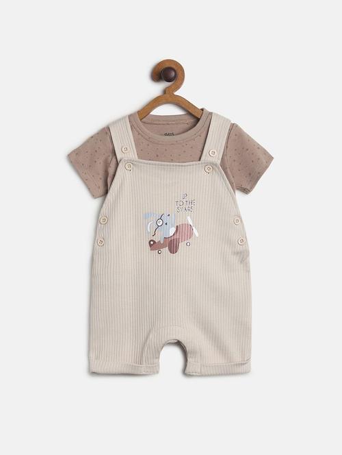 kids printed dungree twin set - 21187916 - Very Small Image - 1