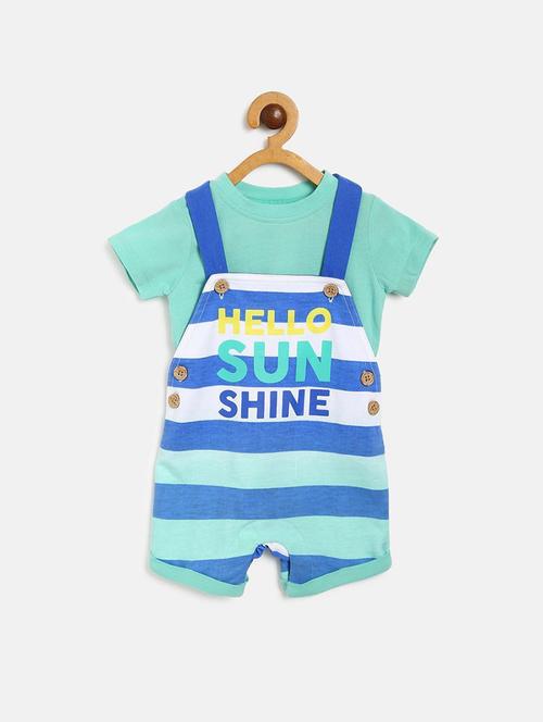 kids printed dungree twin set - 21187918 - Very Small Image - 1