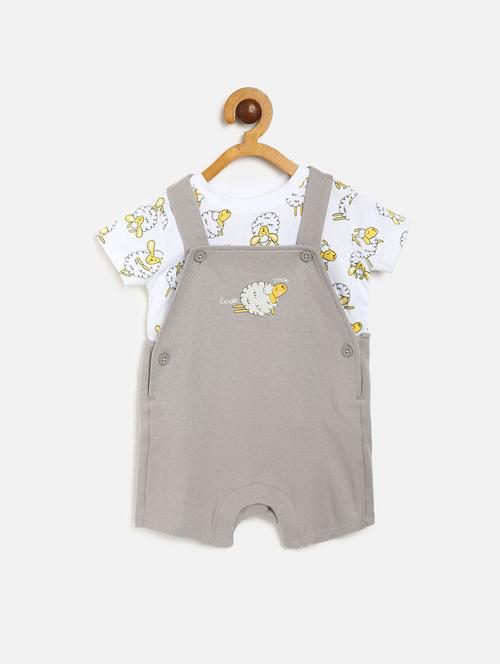 kids printed dungree twin set - 21187920 - Very Small Image - 1