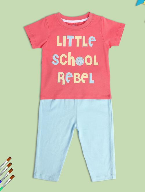 kids printed cotton full length twin set - 21187932 - Very Small Image - 1