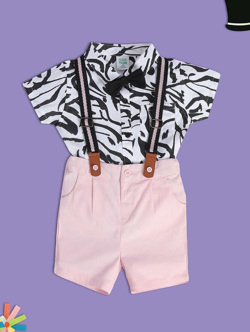 pink cotton blend shorts set twin sets & dungree - 21187951 - Very Small Image - 1