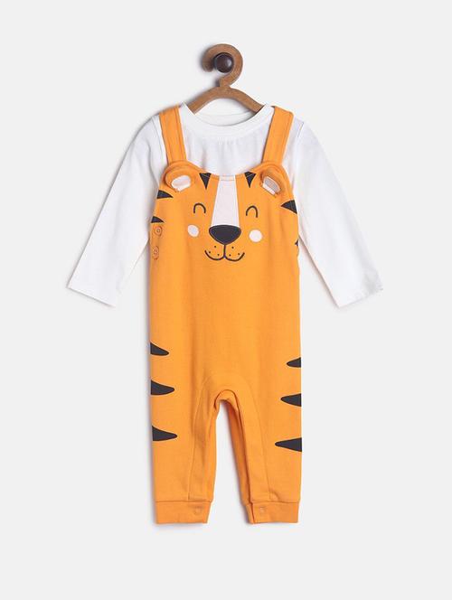 orange cotton dungaree set - 21187962 - Very Small Image - 1