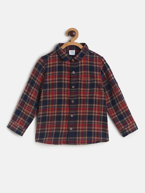 kids checkered cotton blend shirt - 21187983 - Very Small Image - 1