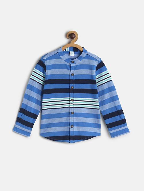 blue striped cotton shirt - 21187996 - Very Small Image - 1