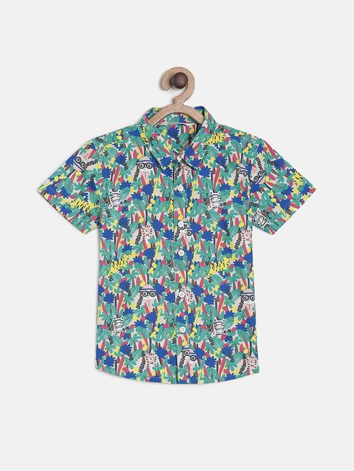 kids printed cotton blend shirt - 21188004 - Very Small Image - 1