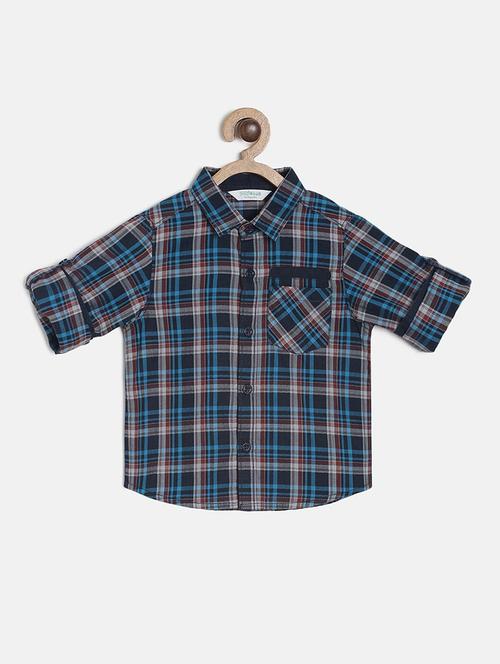 kids checkered cotton blend shirt - 21188028 - Very Small Image - 1