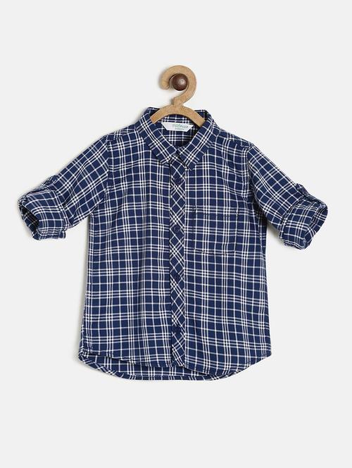 kids checkered cotton blend shirt - 21188039 - Very Small Image - 1