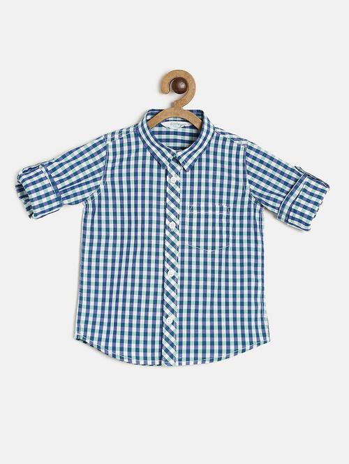 kids checkered cotton blend shirt - 21188041 - Very Small Image - 1