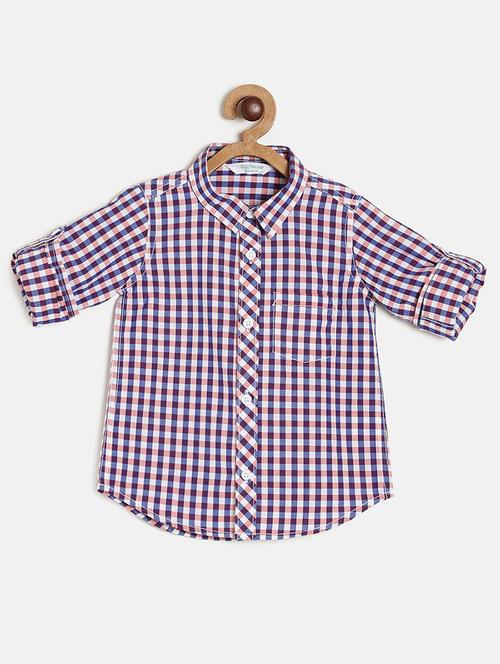 kids checkered cotton blend shirt - 21188042 - Very Small Image - 1