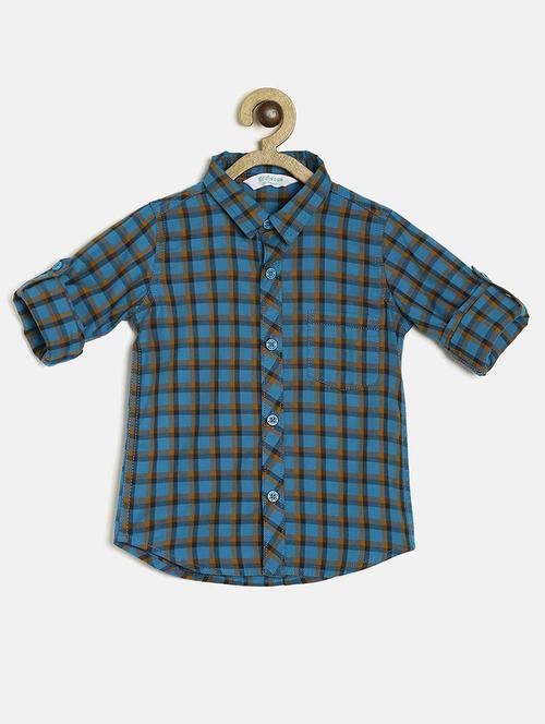 kids checkered cotton blend shirt - 21188043 - Very Small Image - 1
