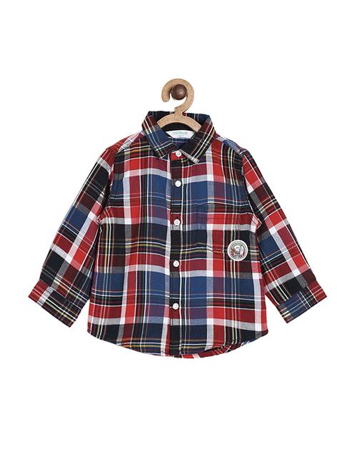 kids checkered cotton blend shirt - 21188047 - Very Small Image - 1