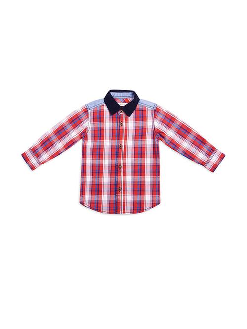 kids checkered cotton blend shirt - 21188070 - Very Small Image - 1