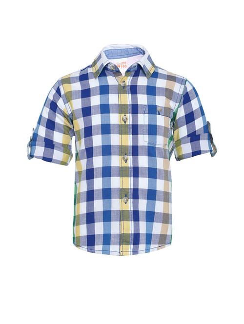 kids checkered cotton blend shirt - 21188111 - Very Small Image - 1