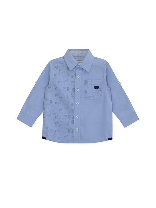 light blue cotton blend shirt - 21188130 - Very Small Image - 1