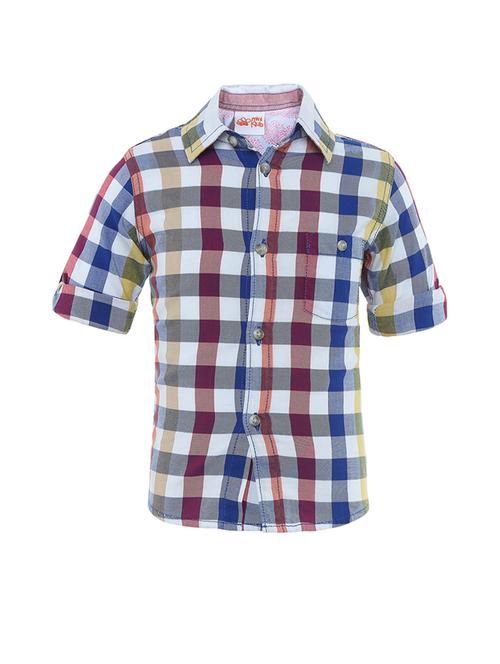kids checkered cotton blend shirt - 21188168 - Very Small Image - 1